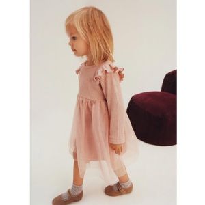 Zara combination tulle soft touch dress
